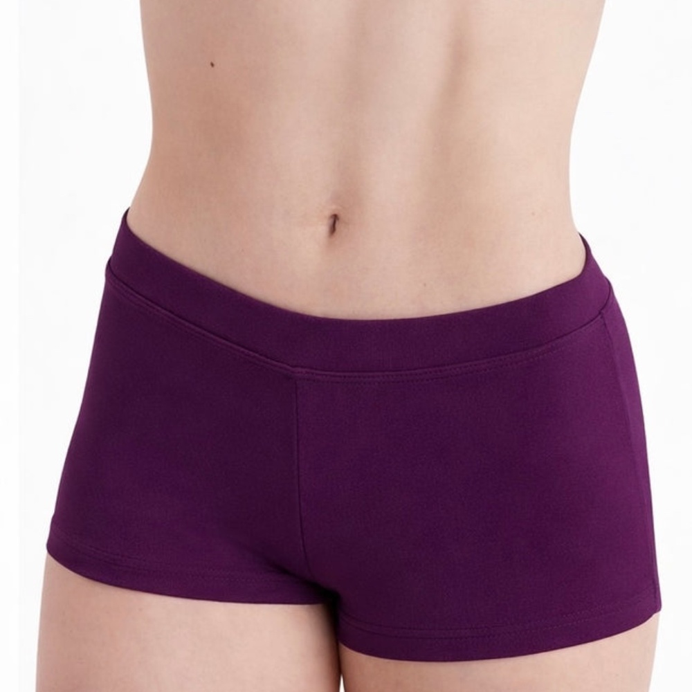 Capezio Boy Cut Low Rise Shorts - Aubergine Purple - Athletic, Dance Adult S